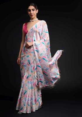 multy chinon digital printed ready to wear saree 3