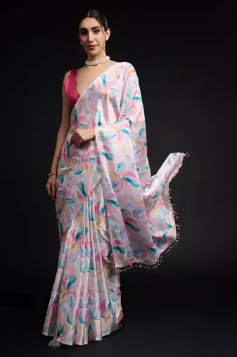 multy chinon digital printed ready to wear saree