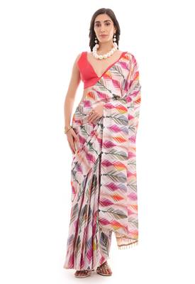 multy chinon digital printed ready to wear saree 1
