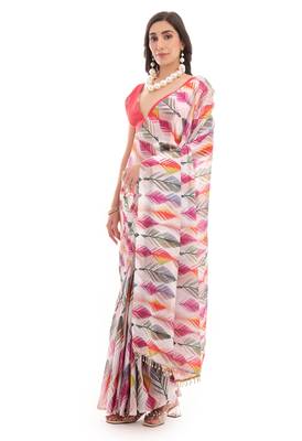 multy chinon digital printed ready to wear saree 3