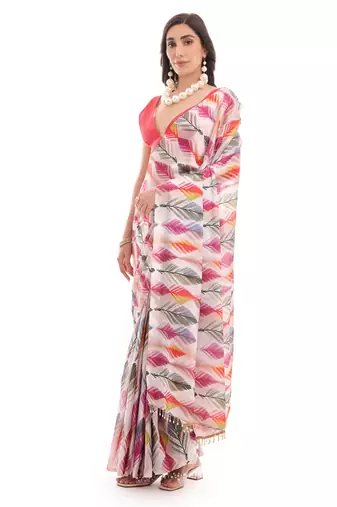 multy chinon digital printed ready to wear saree