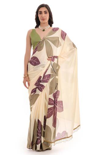multy color chinon fabric designer digital printed ready to wear saree