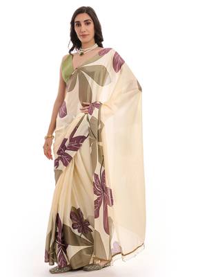 multy chinon digital printed ready to wear saree 3