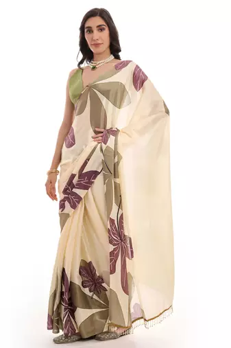 multy chinon digital printed ready to wear saree