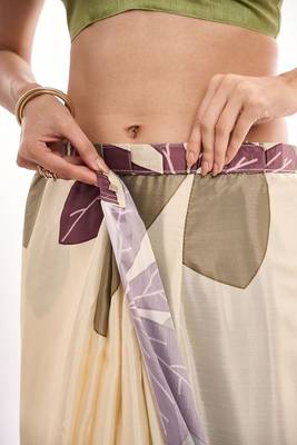 multy chinon digital printed ready to wear saree 4