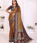 mustard color south soft silk blend blend fabric woven rich pallu designer ceremonial saree