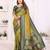 olive color south soft silk blend blend fabric woven rich pallu designer ceremonial saree