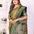 olive color south soft silk blend blend fabric woven rich pallu designer ceremonial saree