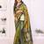 olive color south soft silk blend blend fabric woven rich pallu designer ceremonial saree