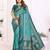 teal color south soft silk blend blend fabric woven rich pallu designer ceremonial saree
