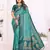 teal color south soft silk blend blend fabric woven rich pallu ceremonial saree