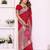 red color georgette fabric woven rich jari butty designer traditional ceremonial saree