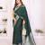 green color georgette fabric woven rich jari butty designer traditional ceremonial saree