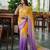 yellow color trendy fendy satin fabric pedding with beads hand work saree