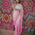 pink color trendy fendy satin fabric pedding with beads hand work saree