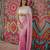 pink color trendy fendy satin fabric pedding with beads hand work saree