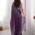lavender color crunchy silk blend blend fabric embroidered partywear saree