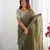 mahendi color crunchy silk blend blend fabric embroidered partywear saree