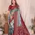 grey color soft silk blend blend fabric ikkat weaving traditional partywear saree