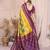 yellow color soft silk blend blend fabric ikkat weaving designer traditional partywear saree