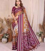 mustard color soft silk blend blend fabric ikkat weaving designer traditional partywear saree