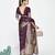 wine color banarasi art silk fabric  woven jari butti designer celebrity fancy saree