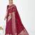 maroon color banarasi art silk fabric  woven jari butti designer celebrity fancy saree