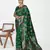green color banarasi art silk fabric woven jari ceremonial partywear saree