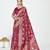 rose pink color banarasi art silk fabric  woven jari designer ceremonial partywear saree