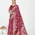 rose pink color banarasi art silk fabric woven jari ceremonial partywear saree