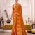 orange color roop art silk fabric weaving jari designer festive special saree