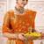 orange color roop art silk fabric weaving jari designer festive special saree