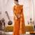 orange color roop art silk fabric weaving jari designer festive special saree
