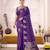 purple color roop art silk fabric weaving jari designer festive special saree