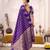 purple color roop art silk fabric weaving jari designer festive special saree