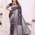 purple color georgette silk blend blend fabric woven laheriya jari designer saree