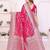 pink color georgette silk blend blend fabric woven laheriya jari designer saree