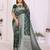green color georgette silk blend blend fabric woven laheriya jari designer saree
