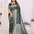 green color georgette silk blend blend fabric woven laheriya jari saree