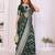 green color georgette silk blend blend fabric woven laheriya jari designer saree