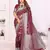 maroon color georgette silk blend blend fabric woven laheriya jari saree