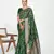 green color banarasi art silk fabric woven zari saree