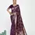 purple color banarasi art silk fabric woven zari saree