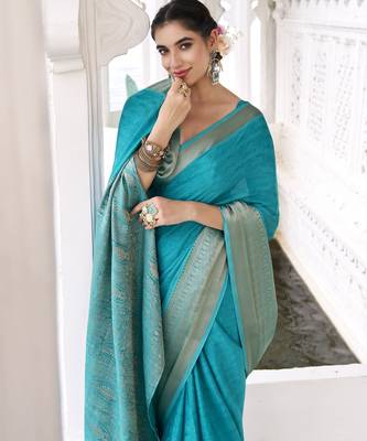 firozi chinon woven saree trendy girlie looks 4