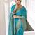 firozi color beautiful chinon fabric woven designer saree for trendy girlie looks