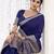 blue color beautiful chinon fabric woven designer saree for trendy girlie looks