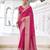pink color beautiful chinon fabric woven designer saree for trendy girlie looks