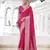 pink color beautiful chinon fabric woven saree for trendy girlie looks