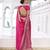 pink color beautiful chinon fabric woven designer saree for trendy girlie looks