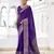 purple color beautiful chinon fabric woven saree for trendy girlie looks